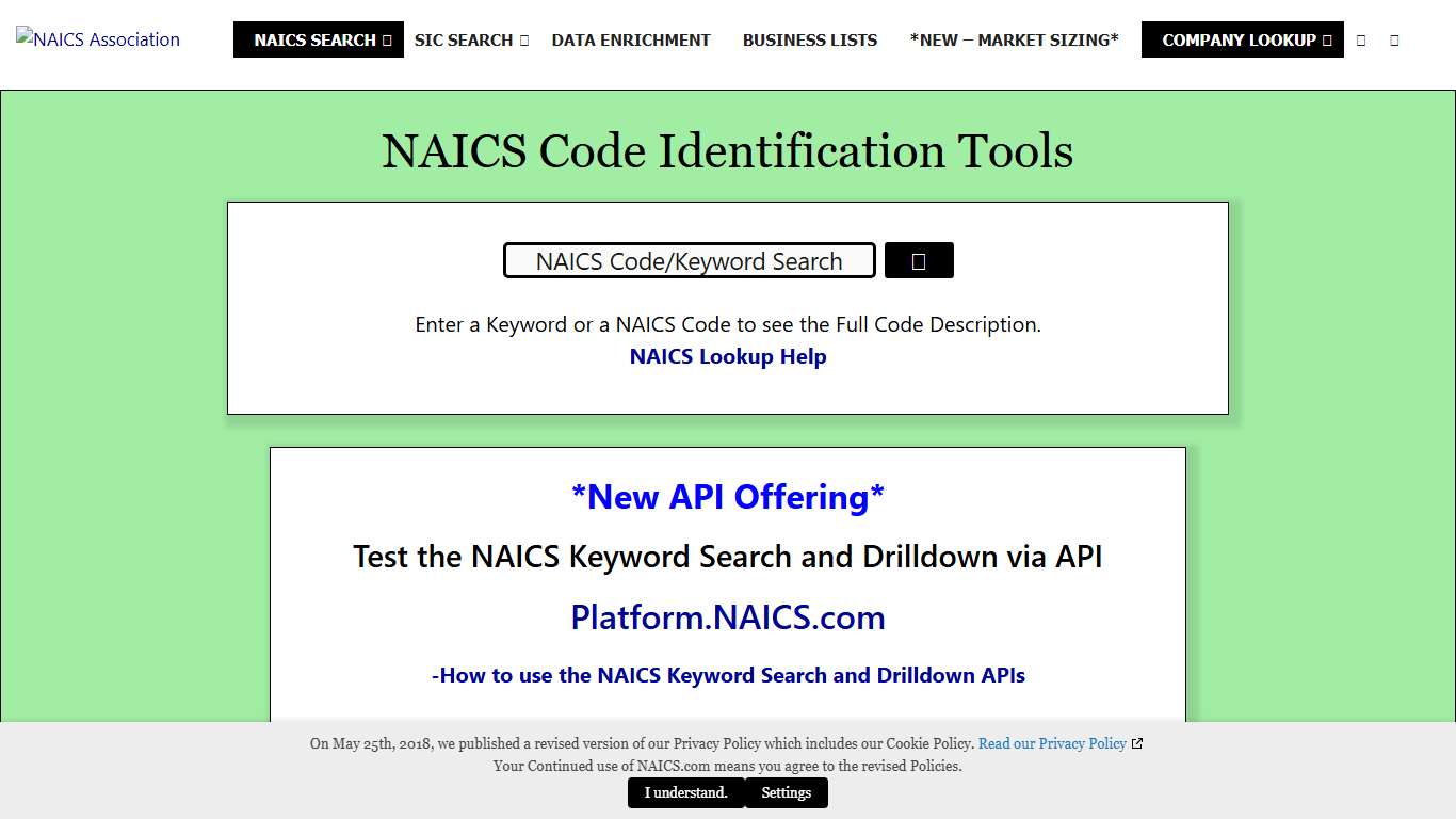 NAICS Code & SIC Identification Tools NAICS Association